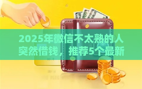 2025年微信不太熟的人突然借钱，推荐5个最新哪些贷款平台利息低