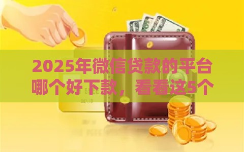 2025年微信贷款的平台哪个好下款，看看这5个最新黑户贷款2025新口子