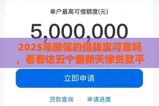 2025年微信的借钱宝可靠吗，看看这五个最新天津贷款平台