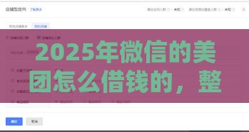 2025年微信的美团怎么借钱的，整合5个最新不会拒秒下款的高炮口子