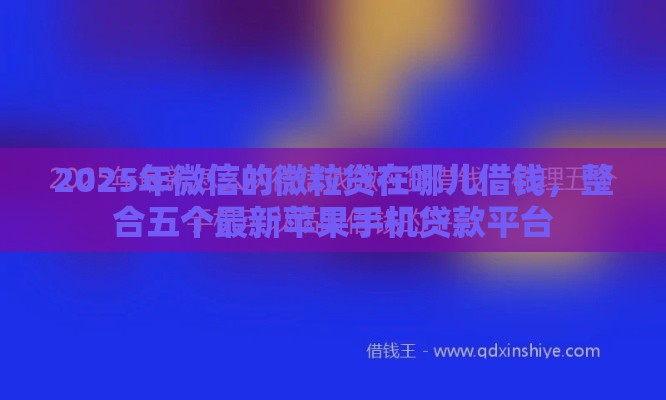 2025年微信的微粒贷在哪儿借钱,整合五个最新苹果手机贷款平台 2025年微信的微粒贷在哪儿借钱,整合五个最新苹果手机贷款平台