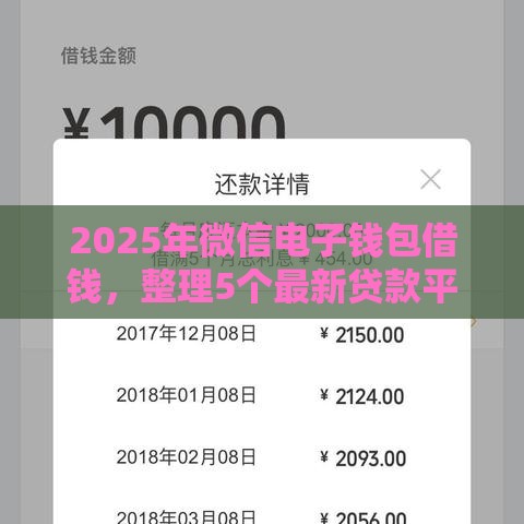 2025年微信电子钱包借钱,整理5个最新贷款平台利息最低 2025年微信电子钱包借钱,整理5个最新贷款平台利息最低