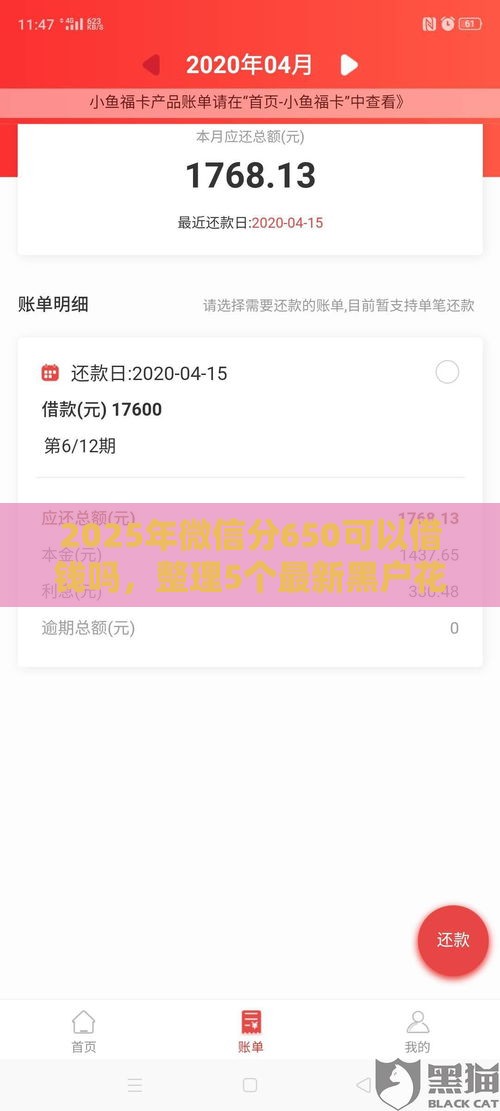 2025年微信分650可以借钱吗，整理5个最新黑户花都能下款的平台啊