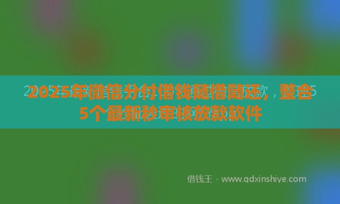 2025年微信分付借钱随借随还，整合5个最新秒审核放款软件