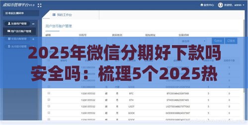 2025年微信分期好下款吗安全吗：梳理5个2025热门秒下款的贷款平台