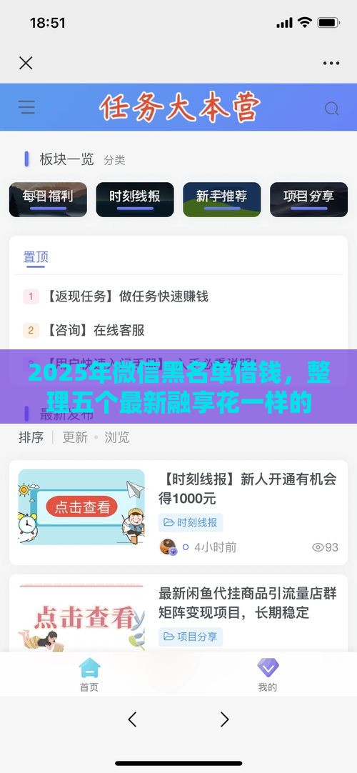 2025年微信黑名单借钱，整理五个最新融享花一样的平台