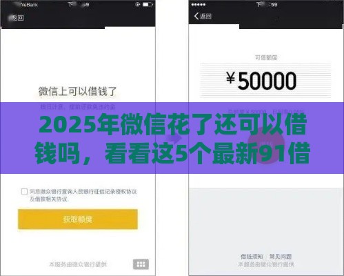 2025年微信花了还可以借钱吗，看看这5个最新91借钱平台客服电话