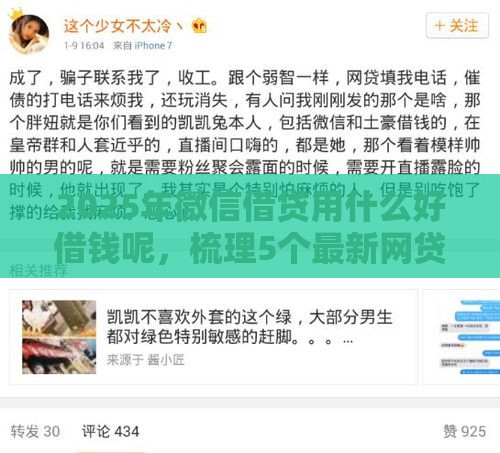 2025年微信借贷用什么好借钱呢，梳理5个最新网贷平台最怕部门