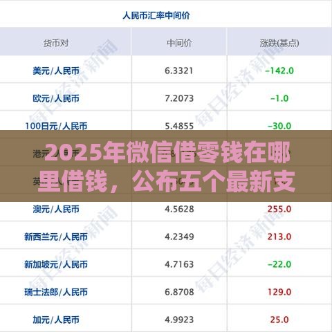 2025年微信借零钱在哪里借钱，公布五个最新支付宝都贷款平台