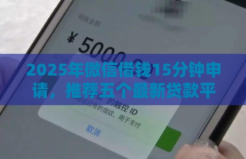 2025年微信借钱15分钟申请，推荐五个最新贷款平台排行