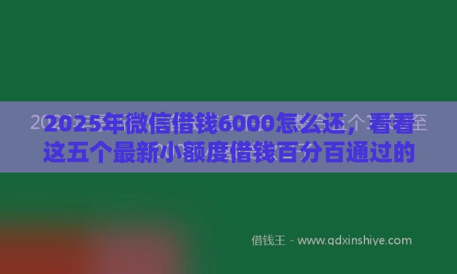 2025年微信借钱6000怎么还，看看这五个最新小额度借钱百分百通过的平台