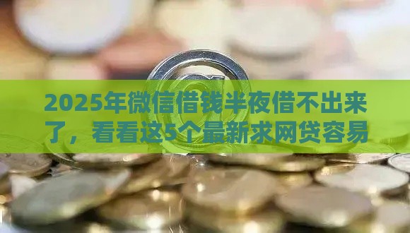 2025年微信借钱半夜借不出来了，看看这5个最新求网贷容易下款的口子