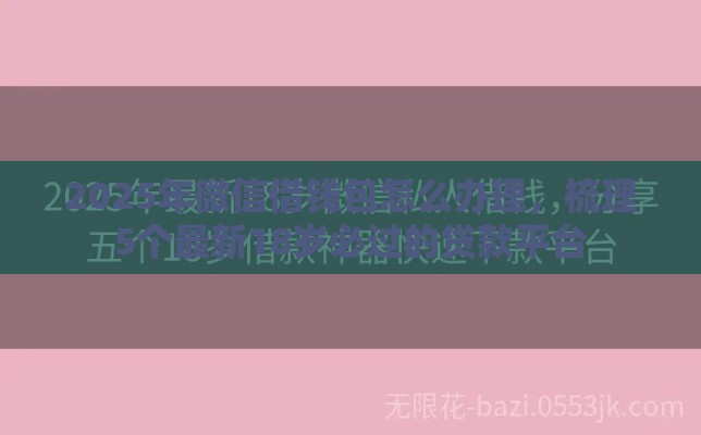 2025年微信借钱包怎么办理，梳理5个最新18岁必过的贷款平台