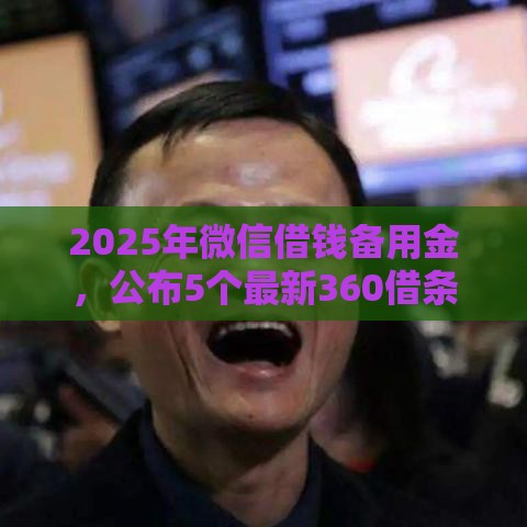 2025年微信借钱备用金，公布5个最新360借条里面平台最好