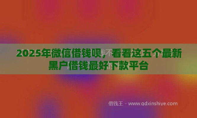 2025年微信借钱呗，看看这五个最新黑户借钱最好下款平台