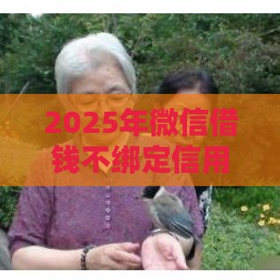 2025年微信借钱不绑定信用卡，试试这5个最新私人借钱平台