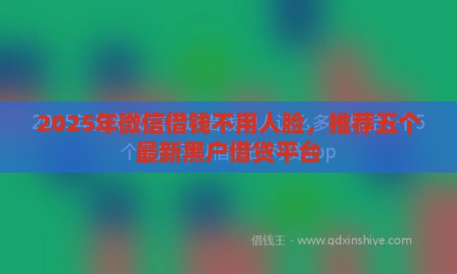 2025年微信借钱不用人脸，推荐五个最新黑户借贷平台