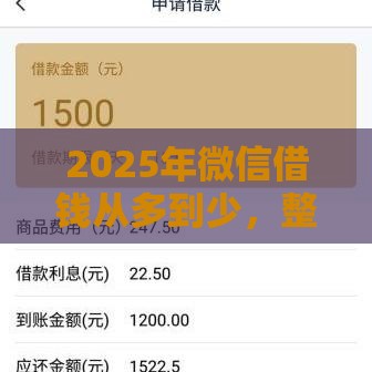 2025年微信借钱从多到少，整理五个最新高炮口子2025最新下款苹果手机能下载的
