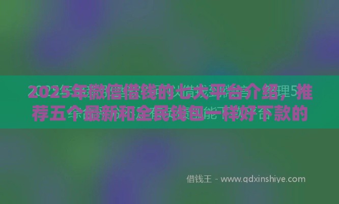 2025年微信借钱的七大平台介绍，推荐五个最新和全民钱包一样好下款的软件