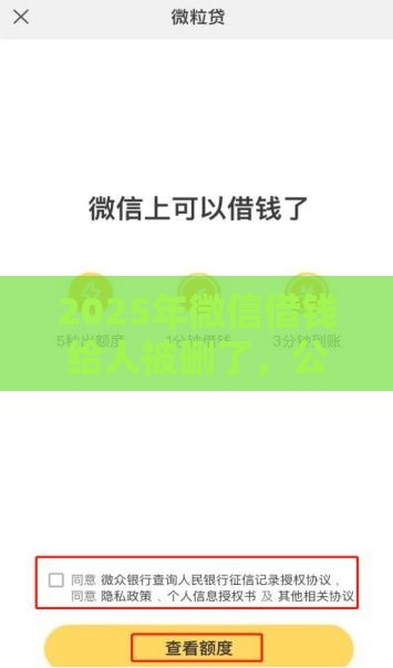 2025年微信借钱给人被删了，公布5个最新贷款平台靠谱