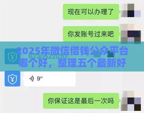 2025年微信借钱公众平台哪个好，整理五个最新好申请的网贷平台