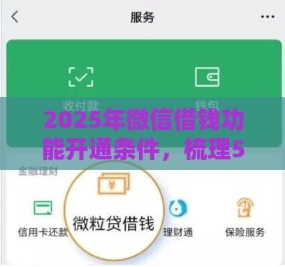 2025年微信借钱功能开通条件，梳理5个最新逾期了还能在平台贷款