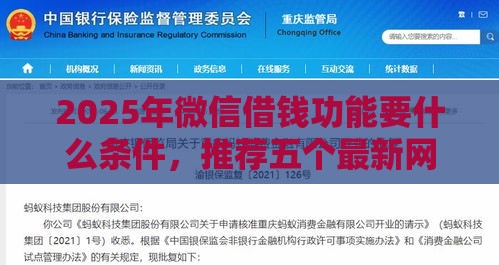 2025年微信借钱功能要什么条件，推荐五个最新网贷交流平台