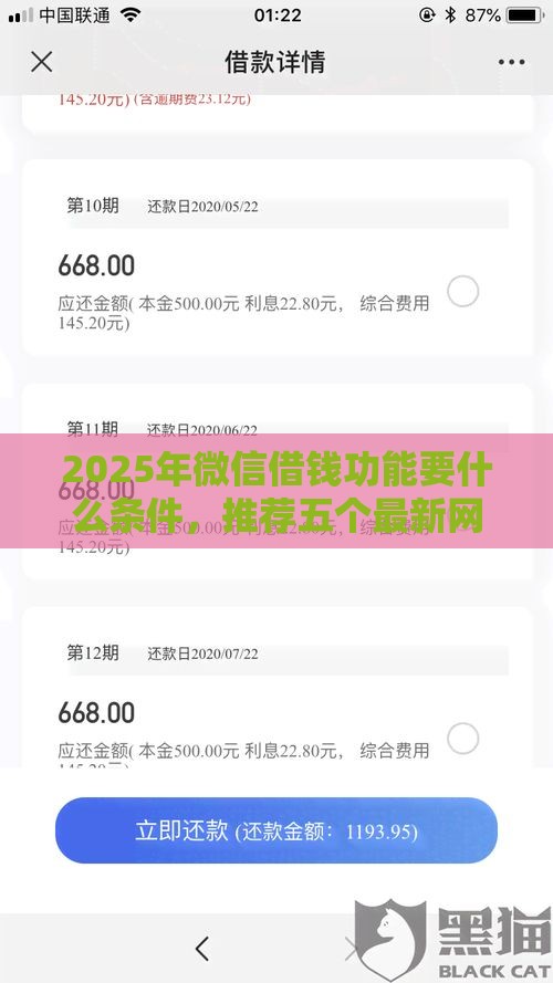 2025年微信借钱功能要什么条件，推荐五个最新网贷交流平台
