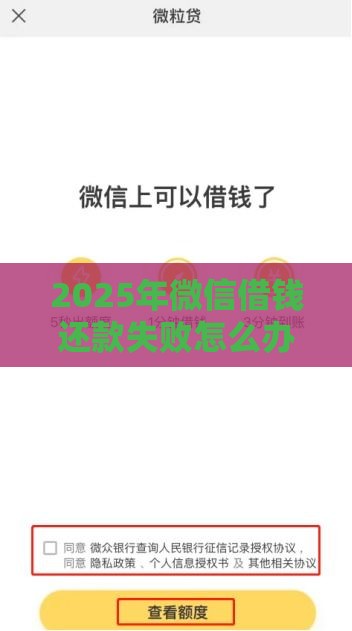 2025年微信借钱还款失败怎么办，整理五个最新贷款平台正规