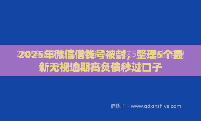 2025年微信借钱号被封，整理5个最新无视逾期高负债秒过口子