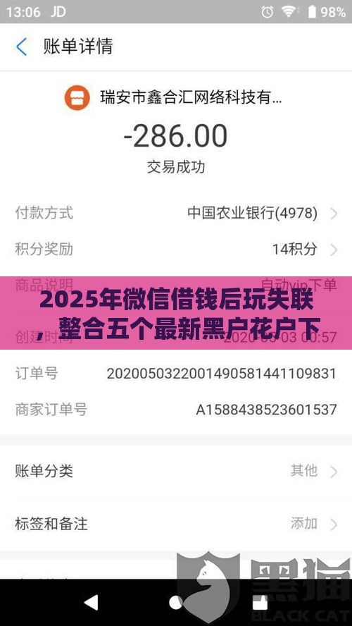 2025年微信借钱后玩失联，整合五个最新黑户花户下款的口子2025
