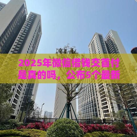 2025年微信借钱交首付是真的吗，公布5个最新靠谱的借钱平台