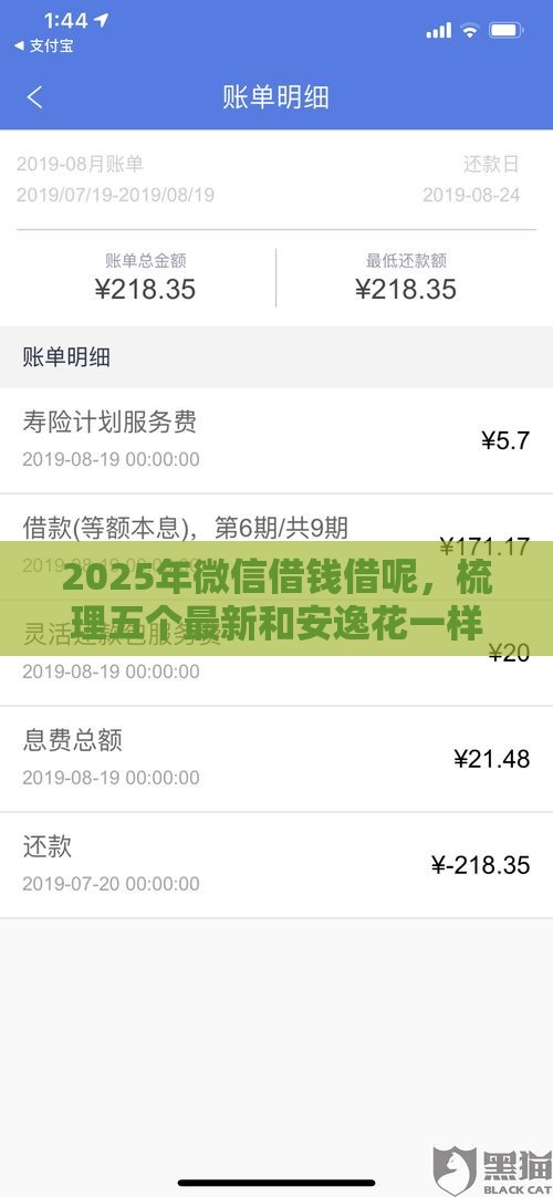 2025年微信借钱借呢，梳理五个最新和安逸花一样好下款的平台