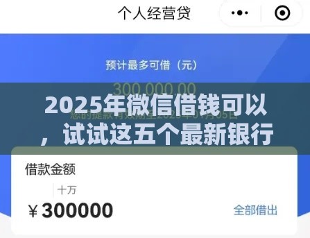 2025年微信借钱可以,试试这五个最新银行贷款咨询平台 2025年微信借钱可以,试试这五个最新银行贷款咨询平台