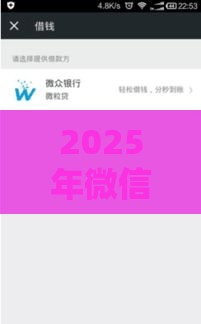 2025年微信借钱可以多久才还完，整合五个最新未成年借钱平台