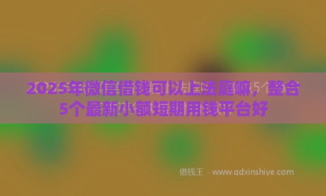 2025年微信借钱可以上法庭嘛，整合5个最新小额短期用钱平台好