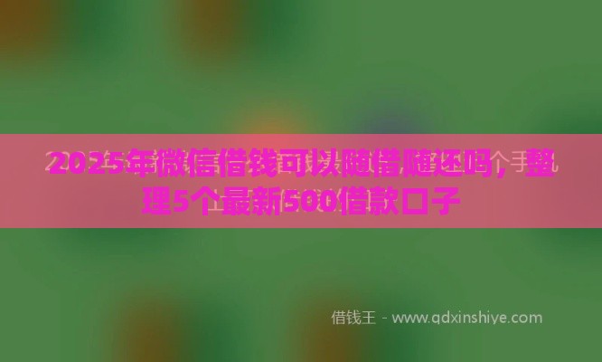 2025年微信借钱可以随借随还吗，整理5个最新500借款口子