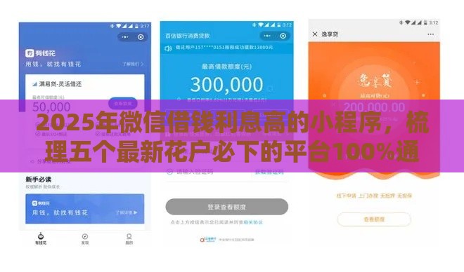 2025年微信借钱利息高的小程序，梳理五个最新花户必下的平台100%通过率