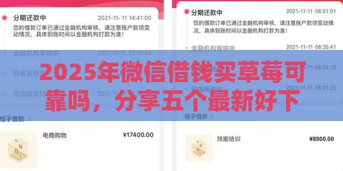 2025年微信借钱买草莓可靠吗,分享五个最新好下款不看征信贷款平台 2025年微信借钱买草莓可靠吗,分享五个最新好下款不看征信贷款平台