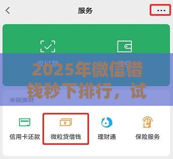 2025年微信借钱秒下排行，试试这5个最新什么贷款平台利息低