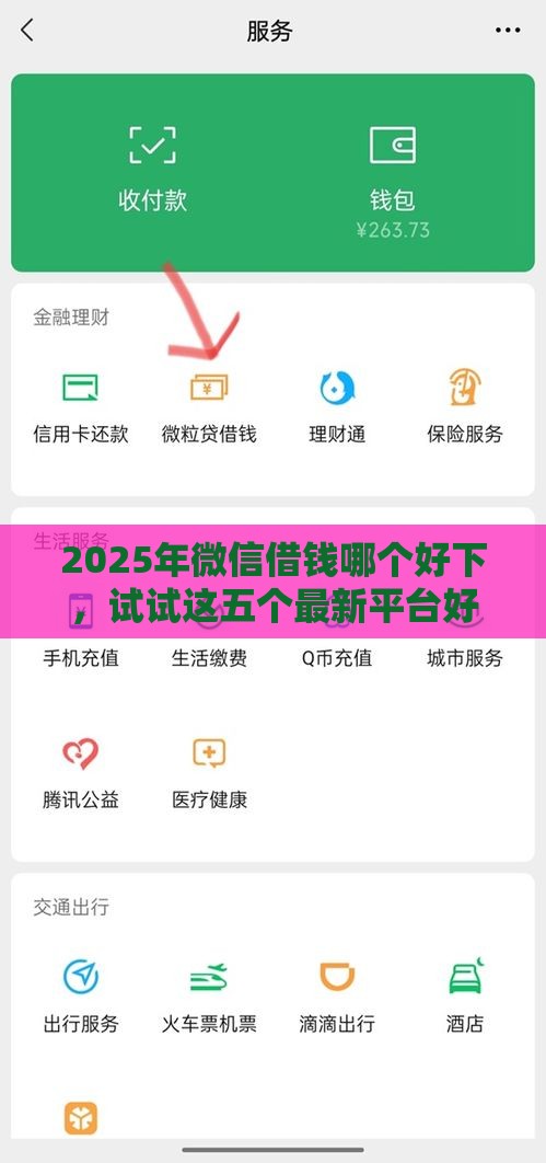 2025年微信借钱哪个好下，试试这五个最新平台好贷款