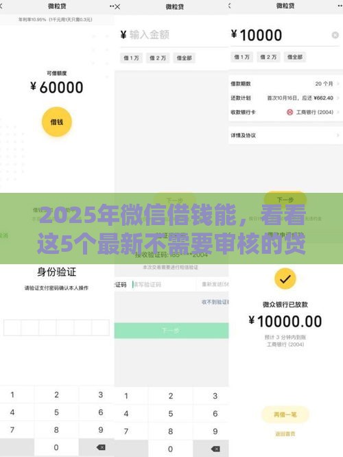 2025年微信借钱能，看看这5个最新不需要审核的贷款平台