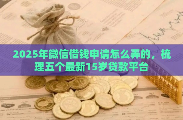 2025年微信借钱申请怎么弄的，梳理五个最新15岁贷款平台