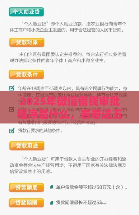 2025年微信借钱审批程序是什么，看看这五个最新贷款新口子不查征信2025