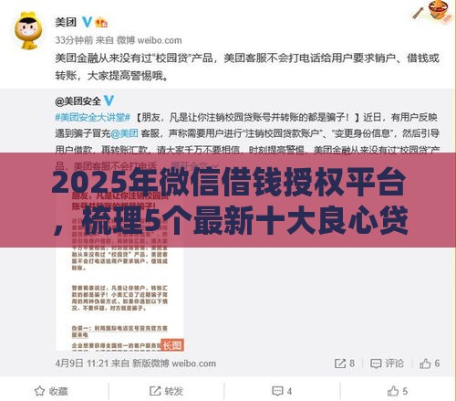 2025年微信借钱授权平台，梳理5个最新十大良心贷款平台利息低一点