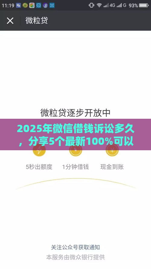 2025年微信借钱诉讼多久，分享5个最新100%可以借钱的平台