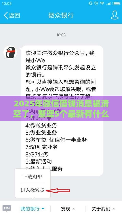 2025年微信借钱消息被清空了，整理5个最新有什么好贷款的平台