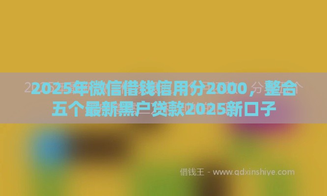 2025年微信借钱信用分2000，整合五个最新黑户贷款2025新口子