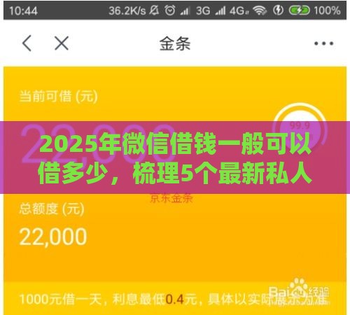 2025年微信借钱一般可以借多少，梳理5个最新私人贷款平台
