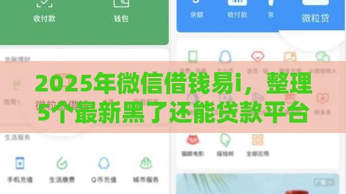 2025年微信借钱易i，整理5个最新黑了还能贷款平台